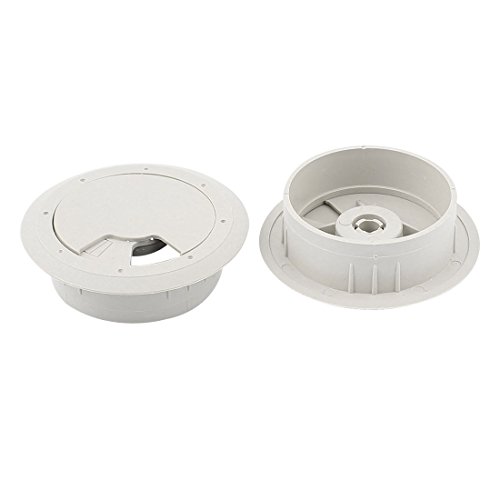 Uxcell 配線孔キャップ丸型 ホールカバー アウトレットグロメット デスクケーブル用 ６０ｍｍ グレー ２個入り 文具百貨