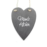 'Mum's Kitchen' Hanging Heart Slate Plaque - 19.5cm by Miss Bo Peep