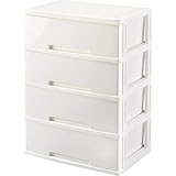 ワイド収納ケース4段 マイライフ ホワイト 【タンス 引き出し 衣服 衣類 収納 4だん 四段 組立 くみたて 日本製 白色】