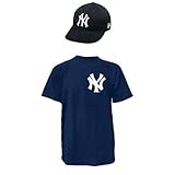 ニューヨーク・ヤンキースMLBキャップ& Jersey (公式メジャーリーグレプリカ帽子& 100 %コットンクルーネックTシャツ)