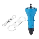 リベット プロ インパクトドライバー専用 リベットガン 電動 リベッター工具 ナッター アタッチメントリベッター 六角レンチ付き 合金鋼 4mm 3.2mm 4.0mm 4.8mm (ブルー)