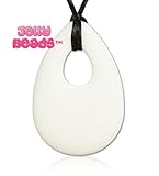 Jelly Beads Aura Silicone Teething Necklace - Teether Ring Angel Tear Pendant for Mom (White) [並行輸入品