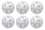 イーストンプラスチックワッフルトレーニングボール、9インチ、ホワイト、6パック