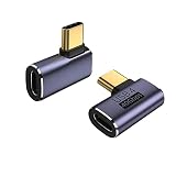 YFFSFDC USB4.0 Type C 変換 アダプター 左右 90° サイドベント 2個セット 【40Gbps高速データ転送&PD 100W/5A急速充電& 8K@60Hz映像出力】L字 L型 タイプc type-c 変換アダプタ 90度 オス メス USB C コネクター スリムデザイン Thunderbolt 3、Mac Book ProなどのType Cデバイスに対応