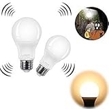 LED電球 センサーライト　2個入　Luxon　 金口E26 搭載レーダー探知機付自動点灯 電球色（5W）40w形相当