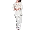 (エスライフ)S-Lifeeling 授乳服 マタニティウェア 刺繍 産後 上下セット 花柄 おしゃれ エレガント 綺麗 かわいい レース 長袖 授乳口 リボン付き 大きいサイズ ゆったり マタニティ