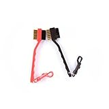 QHALEN ナイロンブリストル付き ゴルフクラブクリーニングブラシ、両面、真鍮 ブラック+レッド