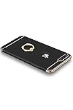 AIKOSHA iPhone7Plusケース ブラック 3パーツ式 携帯カバー リング付き 衝撃防止 スタンド機能 アイフォン6ケース おしゃれ 高級感 薄型