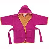 American Terry Two-Tone Terry Cover-Up Hooded Robe, Pink/Orange, S 4-6 Years by American Terry