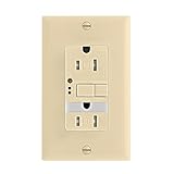 Eaton GFCI Self-Test 15A -125V Tamper Resistant Duplex Receptacle with Nightlight & Standard Size Wa