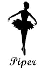 バレリーナPiper名Letters Childrens部屋ビニール壁アートステッカーデカール