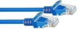 有線LANケーブル 丸型タイプ CAT6対応 スタンダードタイプ (1本, ブルー, 5m)