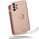 適用 Galaxy A53 5G ケース リング ストラップ付き シリコン ギャラクシー A53 SC-53C docomo / SCG15 au カバー リング付き シリコーン GalaxyA53 スマホケース 薄型 軽量 【GoKIGIoD】 バンパー ストラップホール 携帯カバー 耐衝撃 白い ウィイト アンティークホワイト