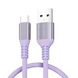 明誠 USB Type C ケーブル【長さ0.5M】60W 3A 超急速充電 USB-A & USB-C 2.0 ケーブル QC3.0 PD対応 シリコン素材採用 超高耐久 高速データ転送 iPhone 17 Air Pro Max 16 15 Plus Galaxy S25 Xperia iPad MacBook などタイプc機種対応（パープル）