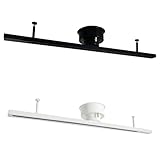 配線ダクトレール ライティングレール ダクトレール ライティングバー 引掛けシーリング おしゃれ レール レールライト用 レール照明 350度回転可能 スポットライトレール ペンダントライトレール 天井照明 簡易取付 工事不要 賃貸 一般型 (長さ100CM, 白)