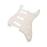 YJB PARTS ST'65 ストラト用ピックガード エイジドホワイト3Ply インチ 日本製
