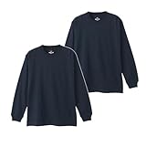 [ヘインズ] ビーフィー ロングスリーブ Tシャツ ロンT 長袖 2枚組 Beefy-T 綿100% 肉厚生地 無地 H5186-2 メンズ ネイビー S