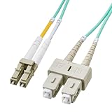 サンワダイレクト 光ファイバーケーブル OM3 10GBASE-SR/SW規格 10Gbps マルチモード LC×2-LC×2 メガネ型 2芯 50μm 光コンセント 3m 500-HOM3LCLC-03