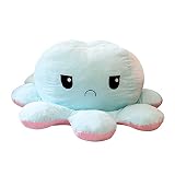 ぬいぐるみ タコ リバーシブルタコ人形 裏返したタコのぬいぐるみ 両面フリップ人形 プレゼント ギフト おもちゃ ふわふわぬいぐるみ 怒る顔も笑い顔も ブルー 面白い クリスマス ハロウィン 大きい 特大 130cm