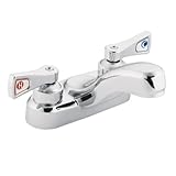 Moen 8210 F05 Commercial m-dura with 4-inch Centerser洗面所蛇口、2.5インチレバーハンドル、0.5-gpm、クロム