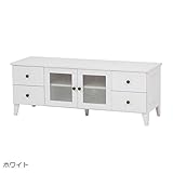 リビング インテリア テーブル 高級感 上品 さと 可愛い らしさを 兼ね揃えた WOOD PRODUCTS テレビ台 花柄飾りガラス ホワイト