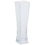 【4個セット販売】エイチツーオー　H1111　Flower Vase ガラス花瓶　フラット　サイズ：約Ｗ8×Ｄ8×Ｈ30ｃｍ