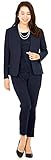 [アッドルージュ] スーツ レディース パンツスーツ フォーマル セレモニー ストレッチ ジャケット 【t5280】 ネイビー×ネイビー 7号