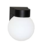 NATIONAL BRAND ALTERNATIVE GIDDS-671668 671668 Outdoor Wall Lantern, Cast Aluminum, Black With White