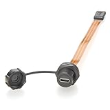 IP67 USB 3.1 Type-C オス - メス 延長ケーブル 10Gbps フラッシュパネルマウント USB 3.1 Gen2 C FPC リボン フラット スリムケーブル 100W データ転送充電、キャビネット、組み込みPC、オートメーション(0.2m)
