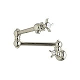Rohl A1451XSTN-2 Country Kitchen Wall Mounted Swing Arm Fold Away Pot Filler in Satin Nickel by Rohl