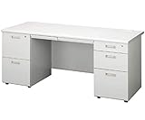 SINAPP オフィスデスク パソコン 机 両袖机 引き出し 鍵付き パソコン SIK4854 幅160cm