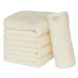 【Amazon.co.jp限定】タオル研究所 [毎日シンプル] #001 フェイスタオル バニラホワイト 5枚セット 高速吸水 速乾 綿10