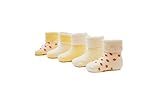 clearly ベビー・キッズ用靴下 シンプル折り返し 5足セット 1～10歳くらいまで (1～3歳（約10～13cm）, イエロー)