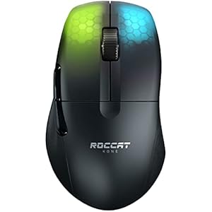 ROCCAT ゲーミングマウス Kone Pro Air ワイヤレス 2.4GHz/Bluetooth ブラック/黒 光学式/19K/オプティカルスイッチ/サイドボタン/軽量75g/PTFE/Reflex/RGB ドイツデザイン