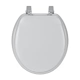 (Silver) - Achim Home Furnishings Fantasia 43cm Soft Standard Vinyl Toilet Seat, Silver