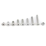 160pcsのステンレス鋼SS304ステンレススチール六角ソケットM5ネジのパックボルトとナット詰め合わせキット(C：フラットヘッド)