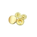 バネホック 大 15mm 10組入り バネホックボタン レザークラフト 留め具 DIY 手芸 ゴールド