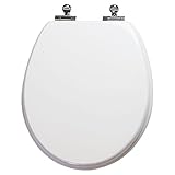 TopseatラウンドトイレシートW / Slow Close Chromedメタルヒンジ、木製、ホワイト