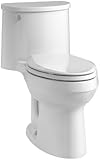 KOHLER K-3946-0 Adair Comfort Height One-Piece Elongated 1.28 GPF Toilet with Aqua Piston Flush Tech
