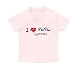 BabyChips アイラブパパメッセージ(名入れ半袖ベビーTシャツ) 100 ライトピンク
