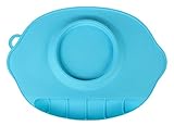 トトハウス(TOTO HOUSE)　100％食品等級 子供用　シリコーンプレースマット ひっくり返らないベビー食器 掛け耳付き (ブルー)