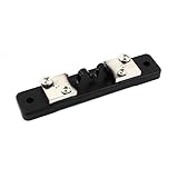 uxcell 20A 75mV DCシャント 金属 プラスチック シルバートーン ブラック 1個入り