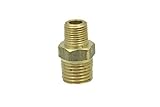 「ノーブランド品」黄銅継手パイプ6角 異径ユニオン ニップル 継手フィッティング1/4 x 1/8 G(PF) Maleオス(5個入）
