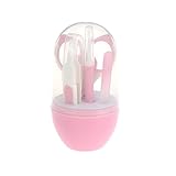 FRCOLOR ベビー 爪切りセット ベビーお手入れセット 新生児爪切り ネイルクリッパー 赤ちゃん爪切り 丸い頭はさみ 怪我防ぐ 安全 使いやすい 5点セット（ピンク）