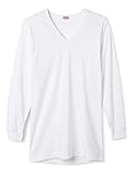 [ビー・ブイ・ディ] Ｖ首長袖Tシャツ BVD Ｖネック長袖シャツ あったかインナー 綿100% 厚地スムース メンズ ホワイト L