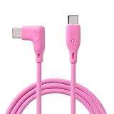 iFace Type-C to Type-C Neo 充電ケーブル 1.2m L字型 (ネオピンク)【 急速充電 3A 絡みにくい USB-C & USB-C L字 シリコン素材 アイフェイス ケーブルタイ付属 iPhone Galaxy iPad MacBook Pro 各機種対応 】