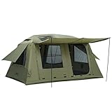 TOMOUNT エアーテント 12㎡ インフレータブルテント 広い前室 耐水圧3000mm 設営簡単 300Dオックスフォード 4~6人用 ４シーズ TPU 煙突穴付き ファミリー