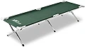 FIELDOOR アウトドアコット 耐荷重180kg 190×69×40cm 【グリーン】 アルミ キャンプベッド ベンチ 折りたたみ式