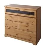 天然木パイン材FAX台兼用チェスト　幅86.5cm　ライトナチュラル色　SA-0011