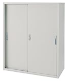 【アウトレット品】【新品】単体書庫　スチール引違い　幅880×奥行400×高さ1110　ニューグレー色　UO-F251